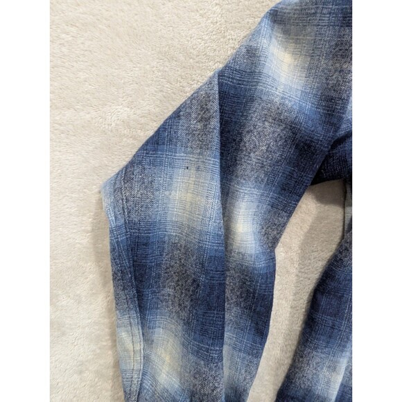 Pendleton Long Sleeve Button Front Shirt Blue Plaid Size Large Lot of 2 DAMAGED - Picture 9 of 16